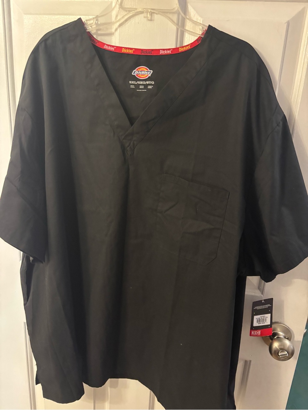 Nwt Dickies Black Short Sleeve V-Neck Medical Scrub Top unisex